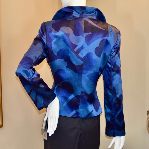 Armani Collezioni Blue Silk Blazer EU 44 Made in Italy 🇮🇹 - Picture 12 of 14